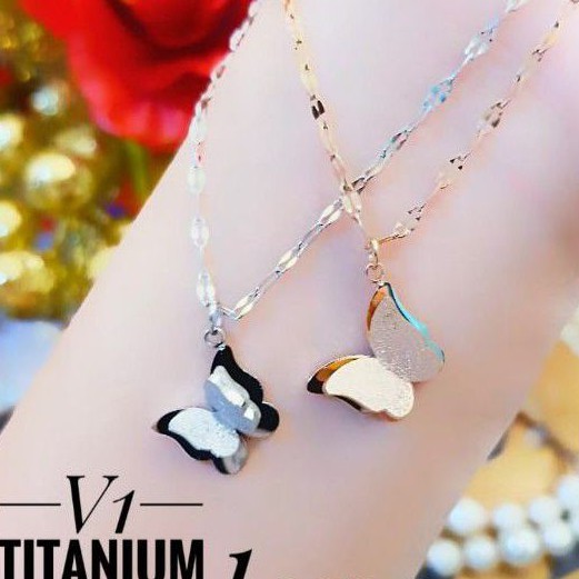 Kalung Titanium kupu kupu 1802p