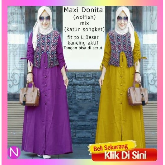 Gamis Muslim Donita GFW Dress Muslim Wanita 7291 Gamis Murah