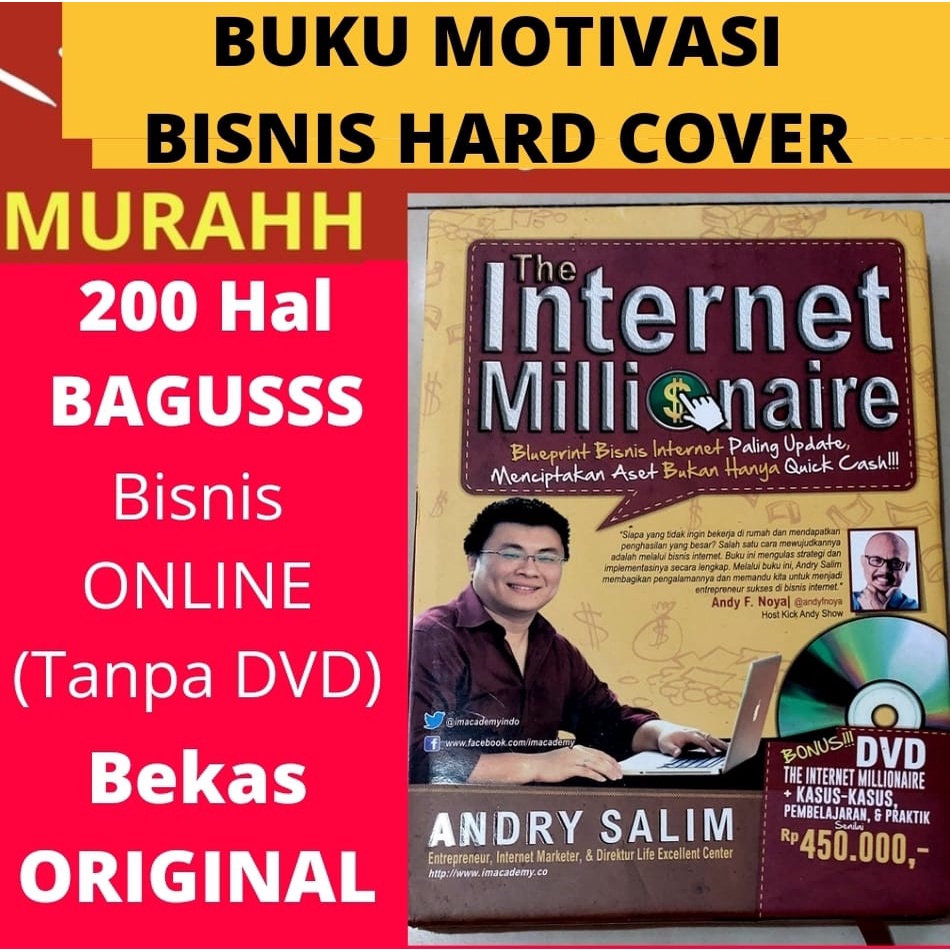 BUKU MOTIVASI BISNIS-BEKAS-MURAH-ORIGINAL-INTERNET MILLIONARE BY ANDRY SALIM