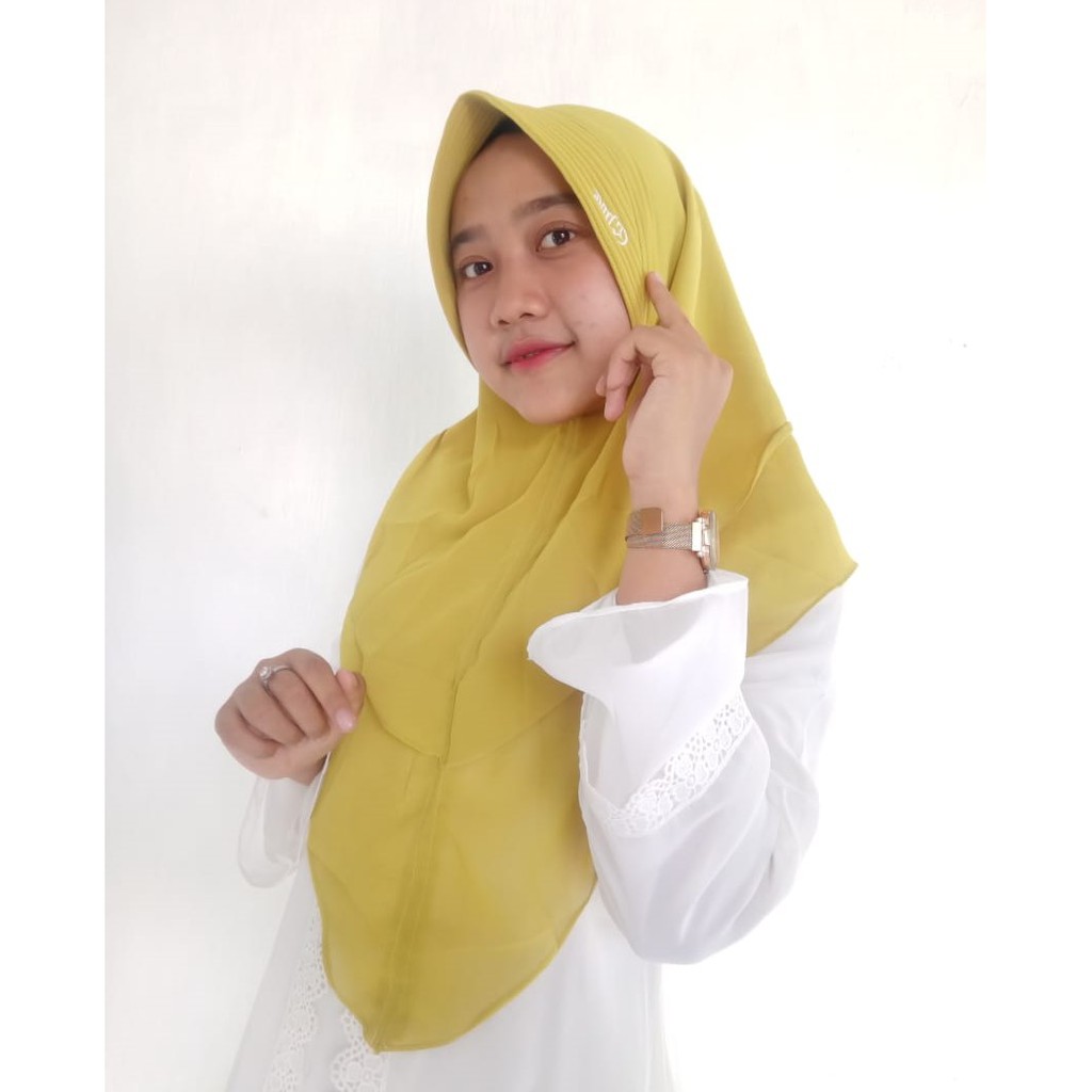 Jilbab Instan Ceruty 2 Layer POLOS ori Elmahijab