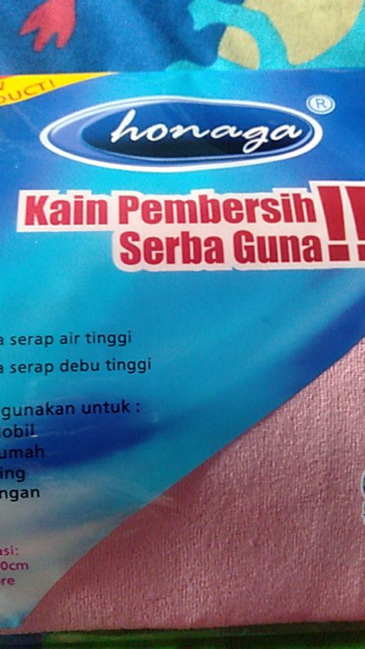 Kain Lap Microfiber Honaga 30 X 30 Cm 320 Gsm