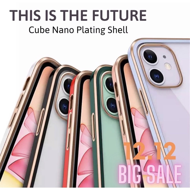 PREMIUM CASE IPHONE 13PROMAX 13 13MINI 13PRO 12 PROMAX 12 12 PRO 12 MINI 7 PLUS 7 X XS XR XS MAX 11 PROMAX 11 11PRO PLATING CUBE NANO