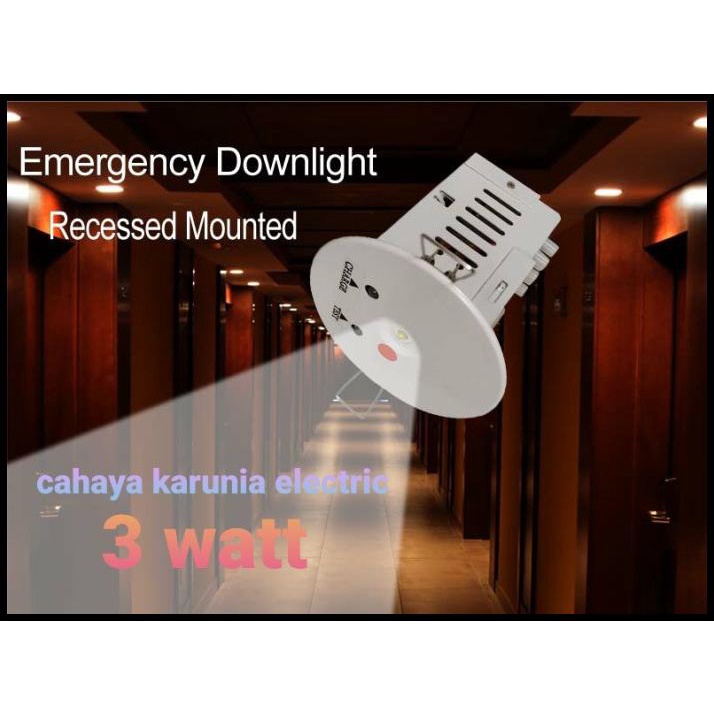 Lampu Downlight Emergency 3 Watt Led Cob Body Putih Plafon