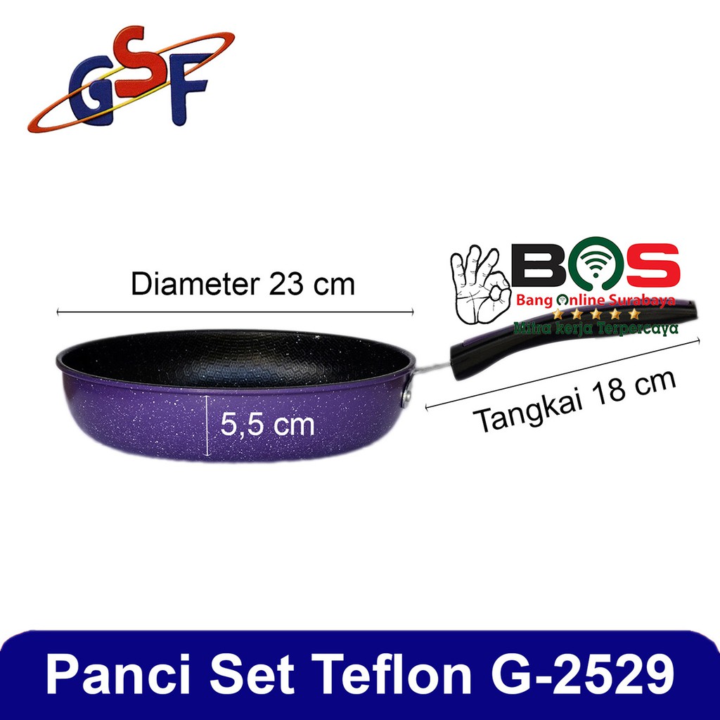 Panci Set 8pcs Wajan Set Teflon Anti Lengket GSF 2629 GSF-2629 + Utensile