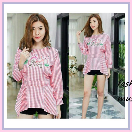 Realpict//Blouse Wanita Remaja Wanita Terbaru 2021 Alia Blouse Wanita Dewasa Bahan Wolfice Blus Kore