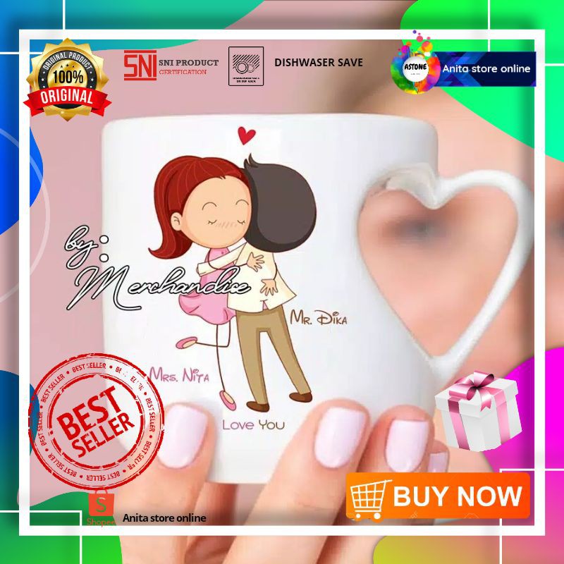 ASTONE Kado UNTUK BUAT pernikahan ulang tahun Pacar Ultah cewek Ultah  COWOK Gelas Mug Couple Hadiah