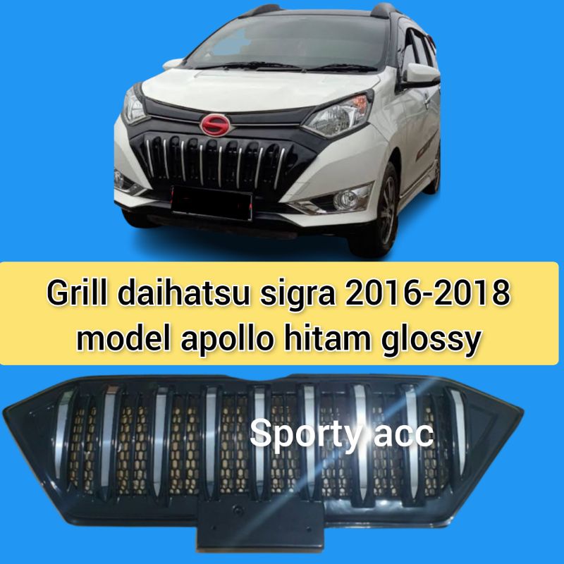 grill daihatsu sigra 2016-2018 model apollo hitam glossy