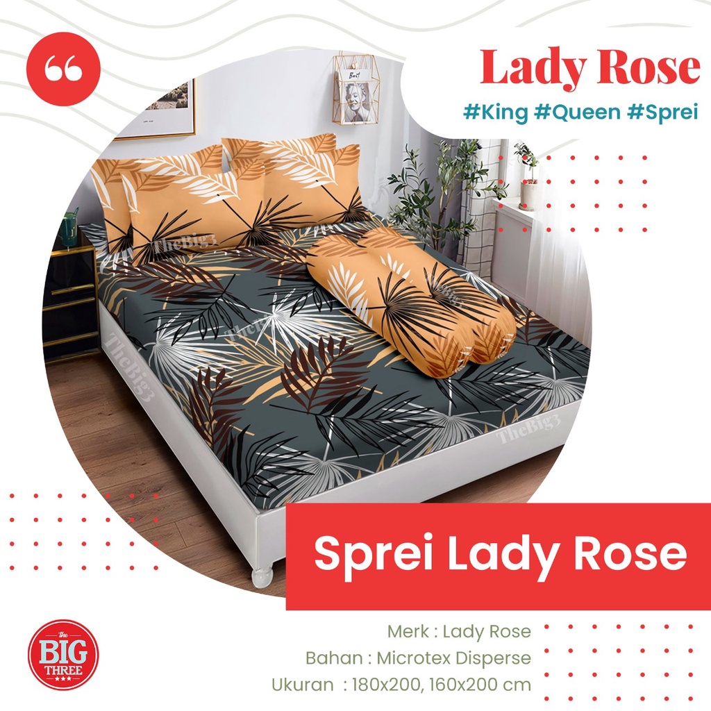 LADY ROSE Sprei 180x200 / 160x200 Hindia Luxio Michele MAYER Furla Ferren Baru - King Ladyrose 180 SP