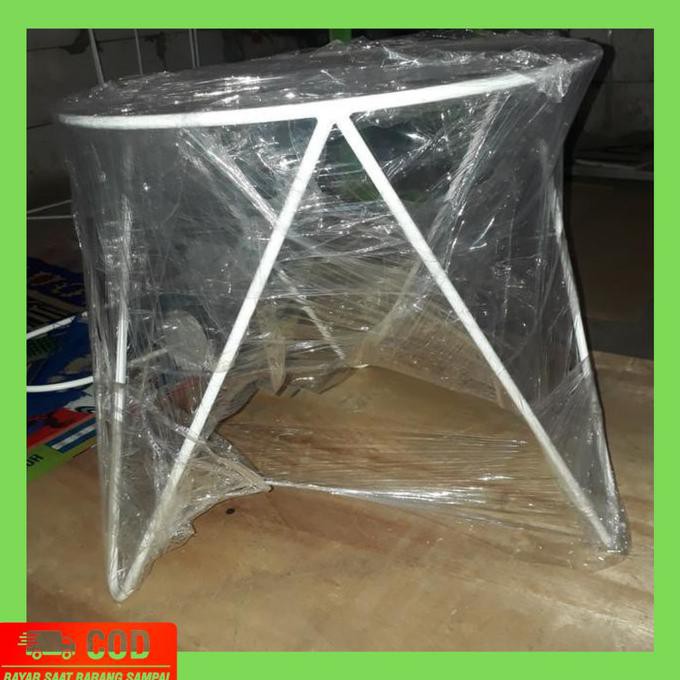 Tempat Pot Besi Jumbo 40Cm Rak Pot Besi Bunga Lingkar Tunggal Kaki 3 - Putih Alphareturns25