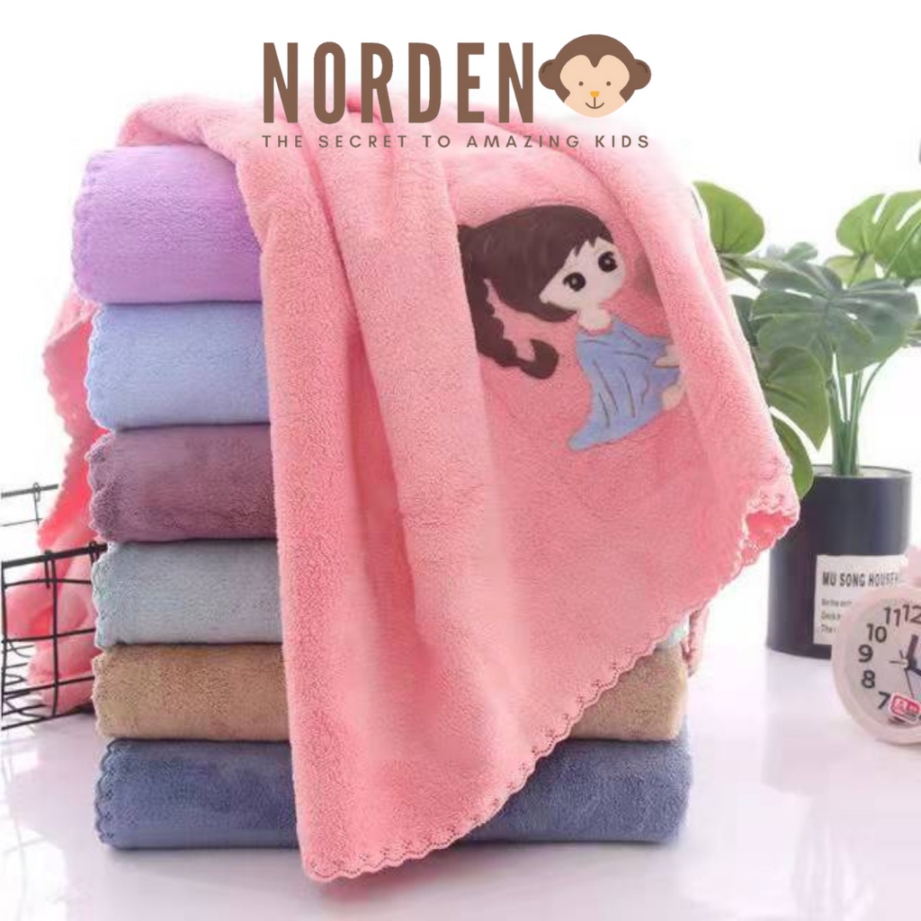 ND Handuk Bayi Micro Bulu Gambar Bordir