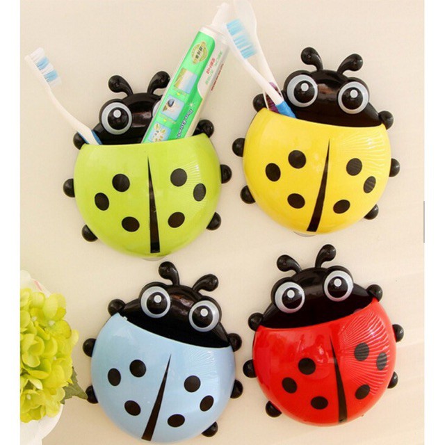 BABEE - RAK SIKAT GIGI LADYBUG / TOOTHBRUSH HOLDER / TEMPAT SIKAT GIGI KAMAR MANDI MOTIF KUMBANG