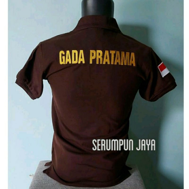 KAOS GADA PRATAMA COKLAT - KAOS KERAH GADA PRATAMA FULL BORDIR