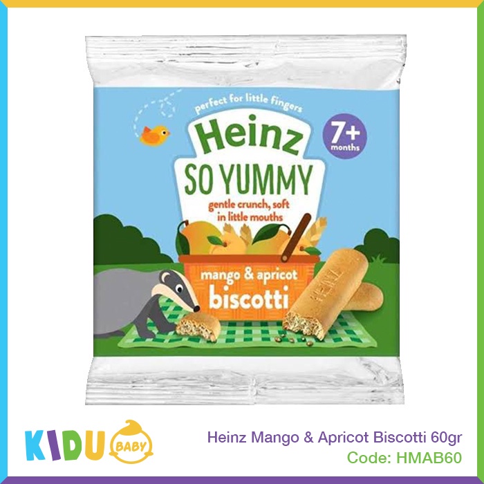 Heinz Biscotti Biskuit Chocolate Apple Banana 60gr Makanan Snack Bayi MPASI Kidu Baby