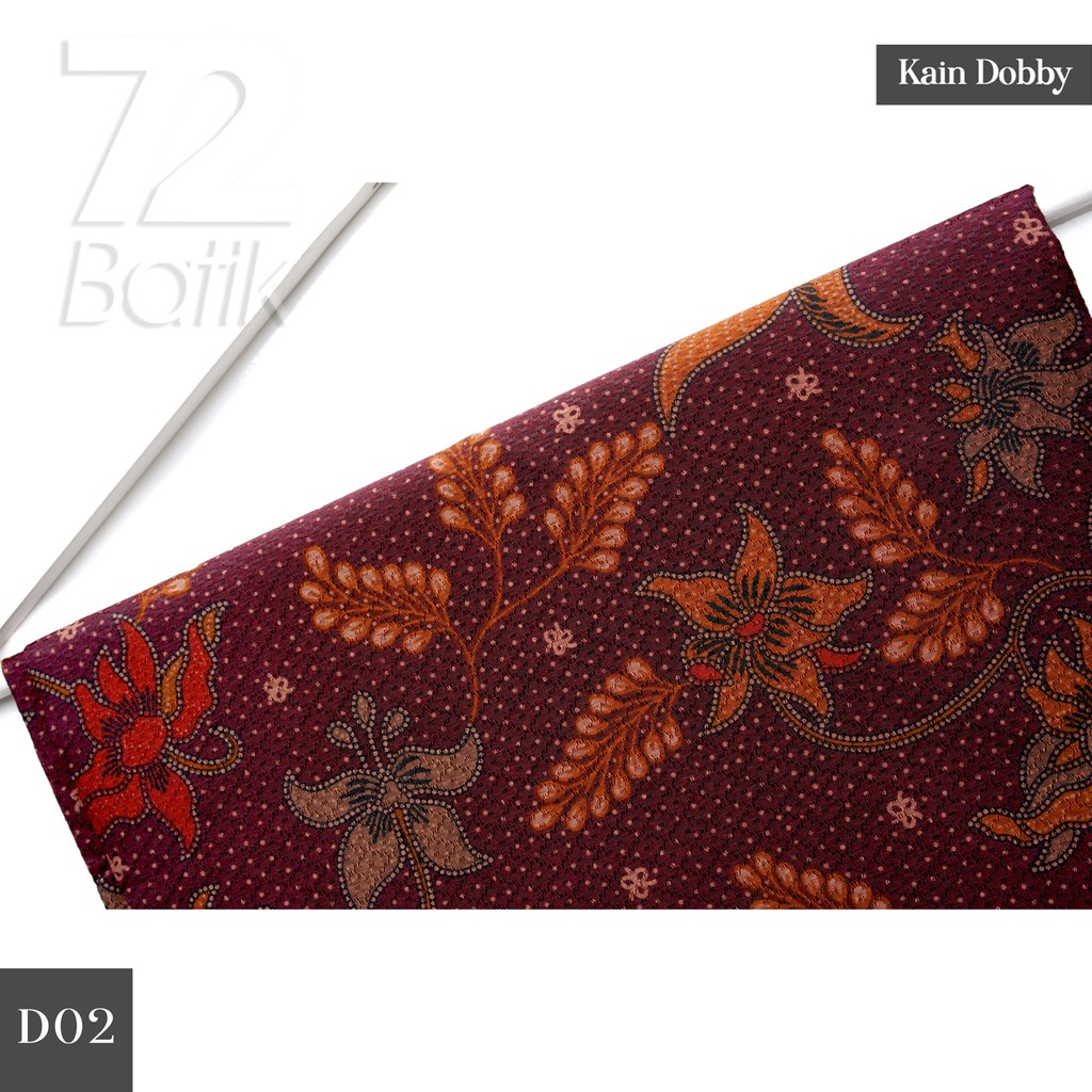 KAIN BATIK PREMIUM Dobby Motif Kembang Warna Merah Maroon Marun Maron Orange Oranye 726698 Cap 72 Jarik Jarit Samping Kebat Panjang Batik Dobby Modern Premium Bahan Seragam Batik Pernikahan Kantor Keluarga Murah Kamen Jadi Batik Bali Lembaran