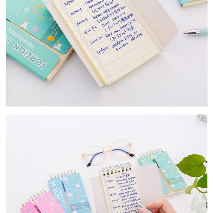 

Hemat Buku Tulis Kosa Kata / Vocabulary Book Edisi Bunga Unicorn Imut Trendi