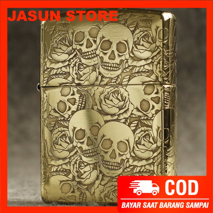 Korek Api Zippo Premium Motif Tengkorak Skull