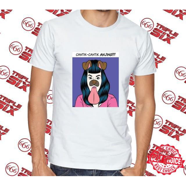 Kaos Cca Cantik Cantik Anjing Putih Shopee Indonesia