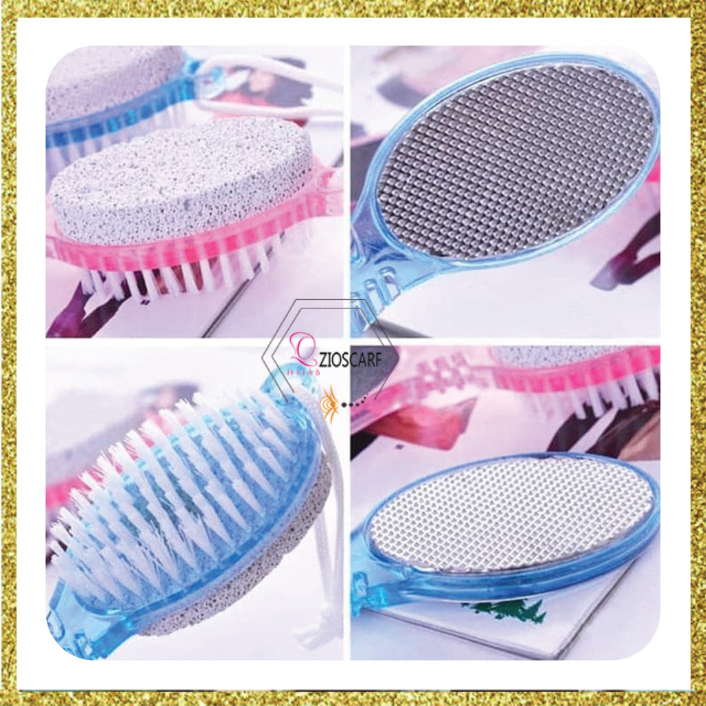 Pedicure Brush 4 in 1/ Sikat Kaki 4 In 1 Batu Apung Praktis Pedicure warna random mx1027 zio