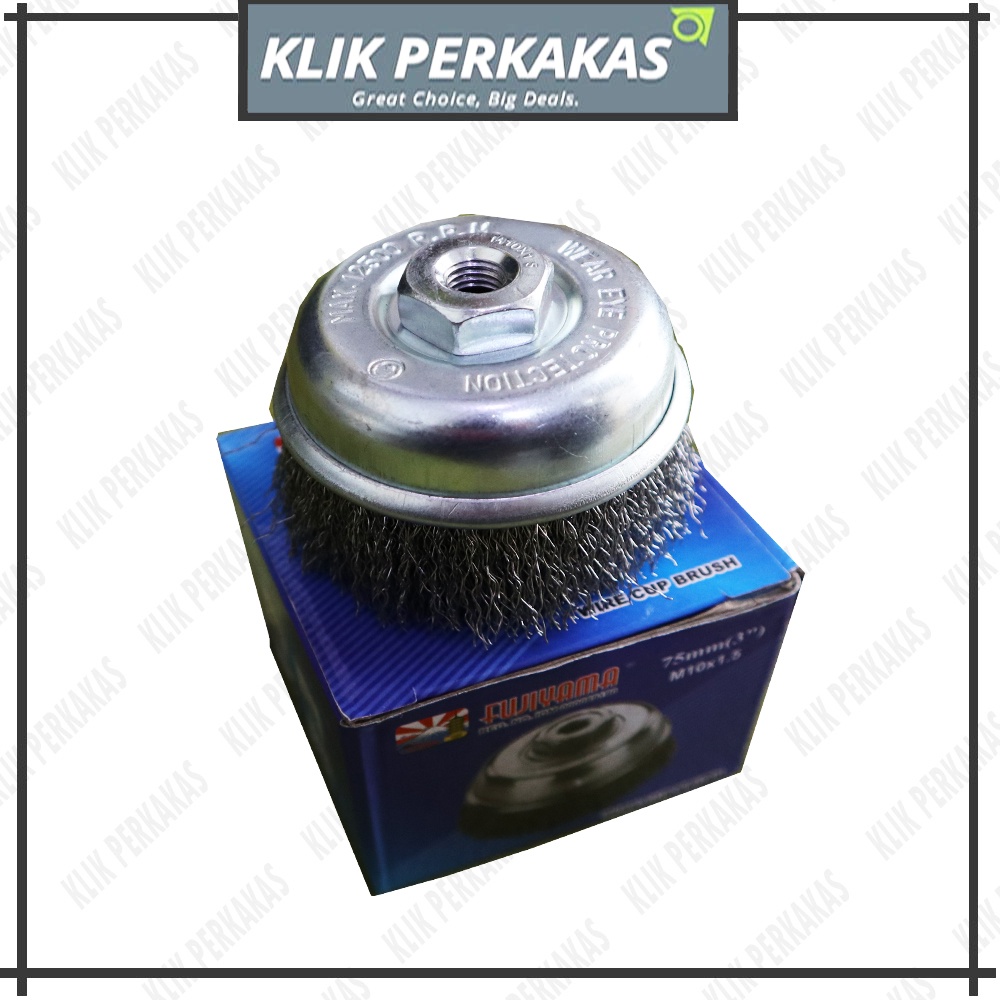 Sikat Kawat Mangkok Gerinda / Cup Brush 3&quot; FUJIYAMA sikat kawat gerinda