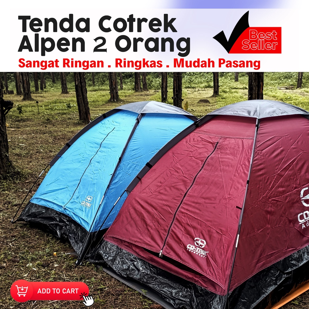Tenda Camping 2 orang Cotrek Alpen Single Layer | Tenda dome 2p