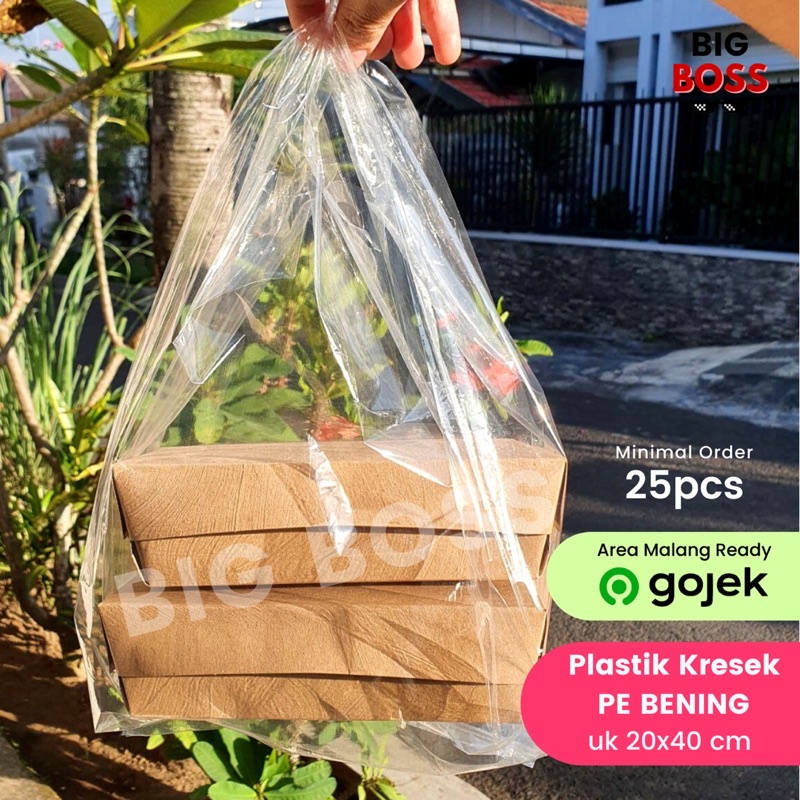 [ECER] Plastik Kresek PE PP Bening Transparan 20x40 cm / Kresek Plastik Bening Takeaway / Plastik Kresek Lunchbox