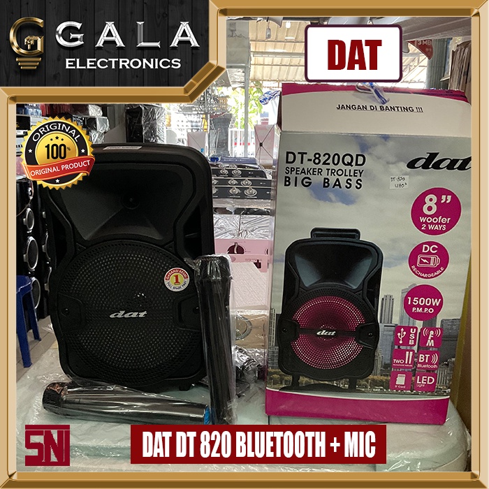 SPEAKER PORTABLE DAT DT 815/820 BLUETOOTH KARAOKE + FREE MIC 2 PCS
