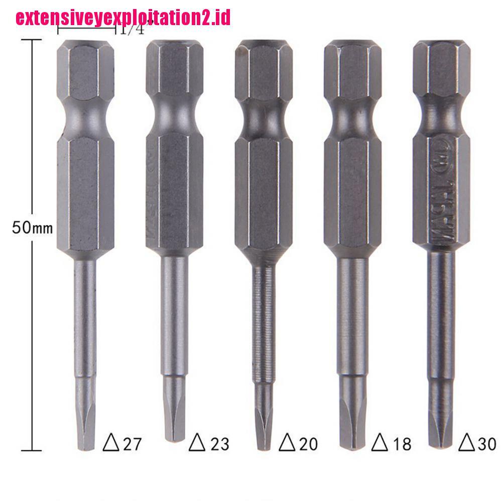 &lt; E2id &amp; &gt; 5pcs / Set Kepala Obeng Hex Shank 1 / 4 Magnetik 50mm Bahan S2 Steel