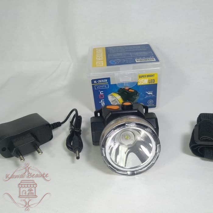 SENTER KEPALA PUSH ON HL-2835 DV 35 Watt SELAM / Lampu Renang 35W super bright Putih