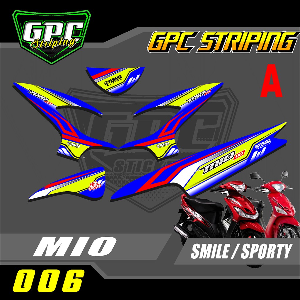 Stiker Striping Mio 110 Smile/Sporty motif racing  GPC-006