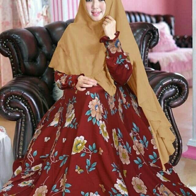 Maxi Dress Jumbo Busui Puspita wolfis monalisa ld110cm fit to XL