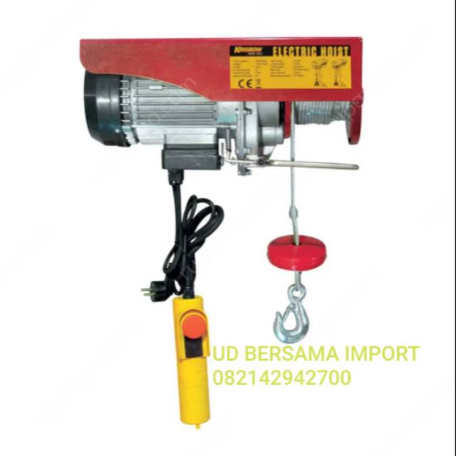 krisbow alat derek elektrik electric hoist reel double hook 1ton