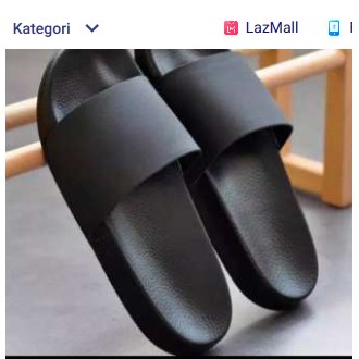 FIVIA SANDAL  SELOP  PRIA  WANITA POLOS HITAM SIZE 37 43 