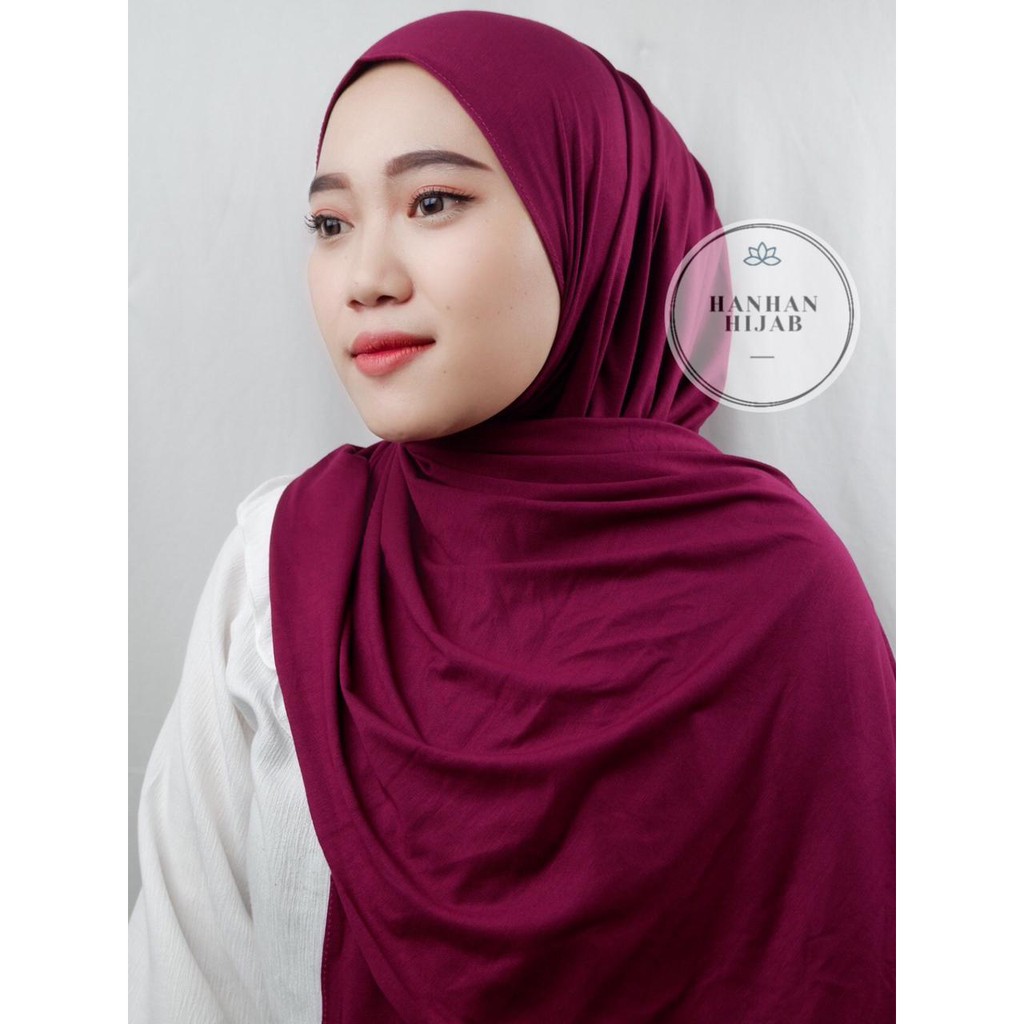 PASHMINA INSTAN KAOS /NARA INSTAN-Maroon