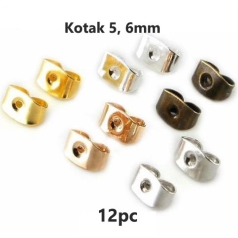 Pantat Anting Giwang Besi Model Kotak, Harga /12pc