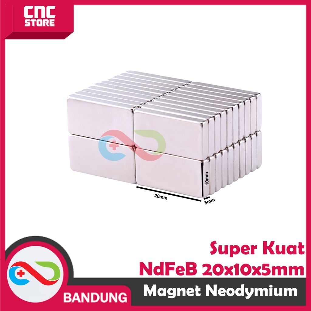 MAGNET NEODYMIUM NDFEB N35 KOTAK PERMANEN 20X10X5MM