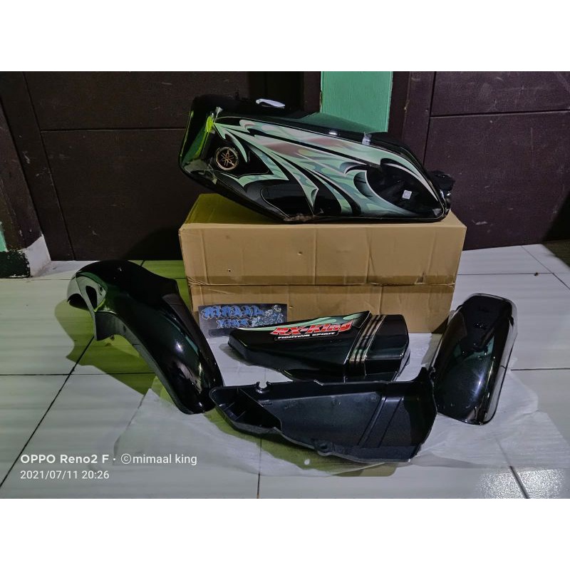 tengki tangki full set rx king 2006 hitam hijau