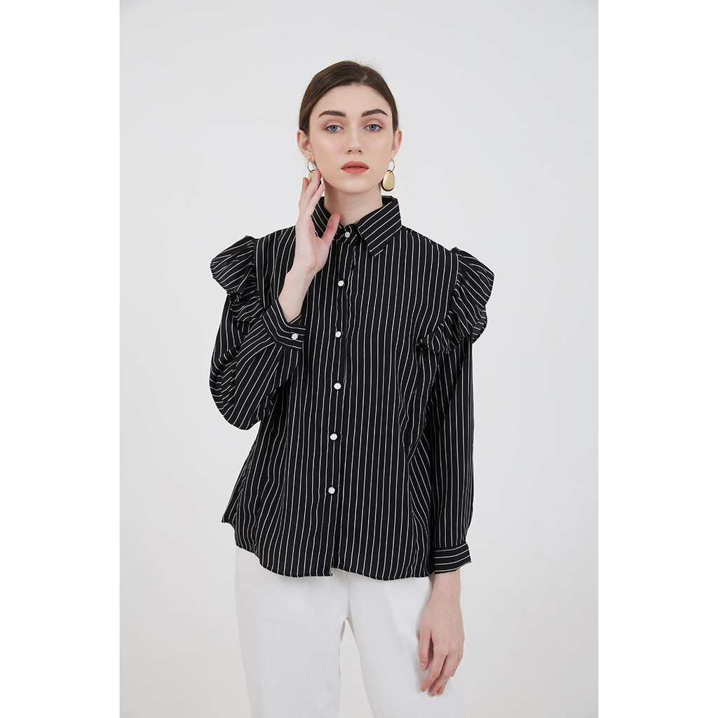 Berrybenka - Atasan Kemeja Wanita Sofia Muraka Stripes Shirt-4