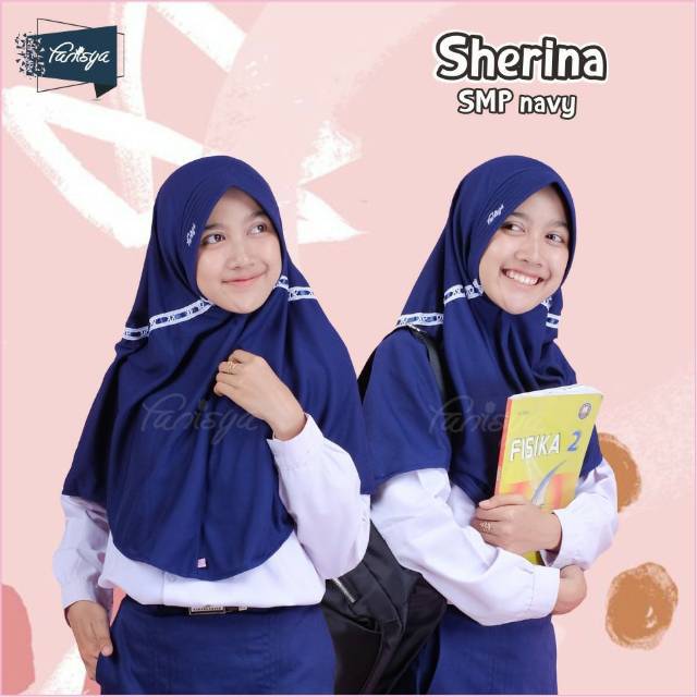 Jilbab Sekolah Sherina SMP Navy