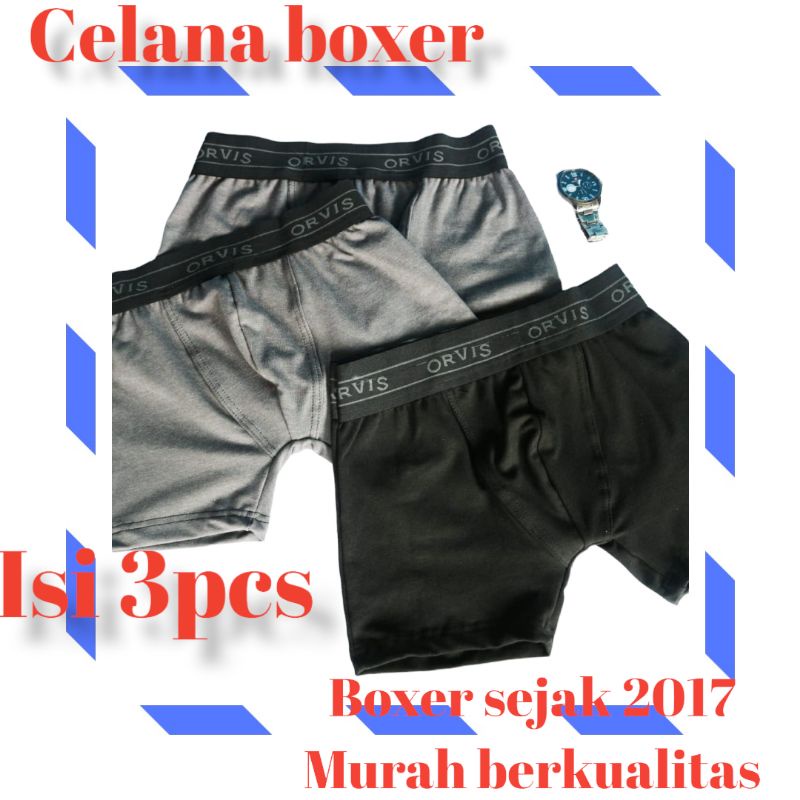 celana dalam pria boxer isi 3pcs