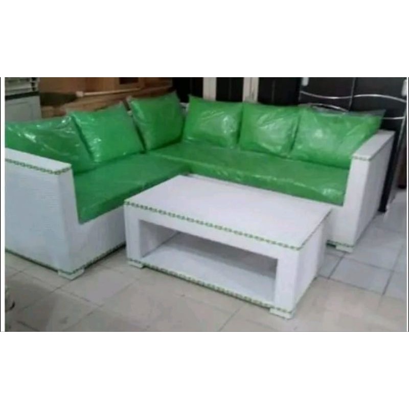 SOFA SUDUT ROTAN SINTETIS