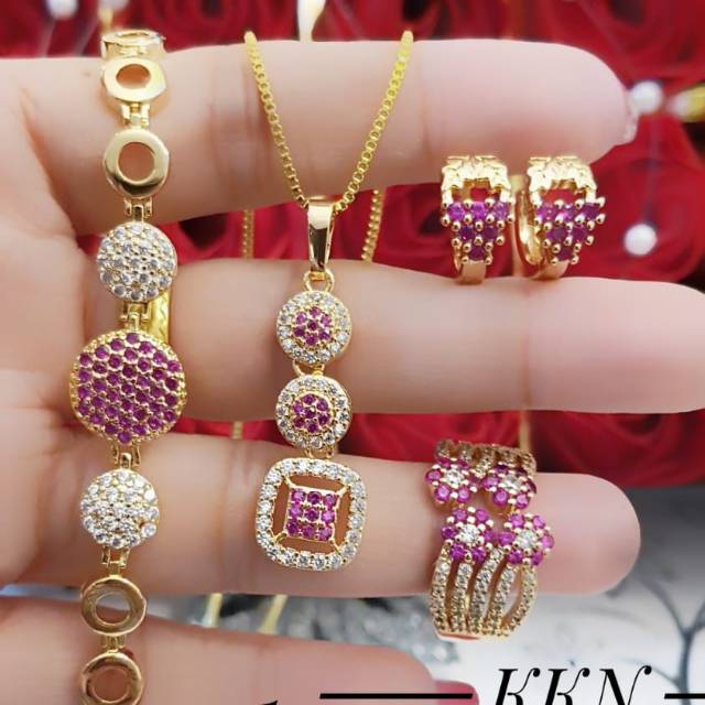 Xuping set perhiasan lapis emas 24k 0908