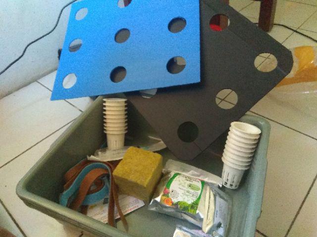 Paket Starter Kit Hidroponik (wick System) 9 Lubang 2 Bak