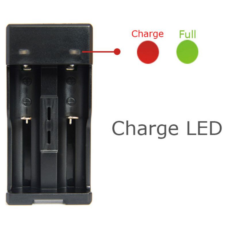 Mall GTF Charger Baterai 18650 2 Slot Plug Micro USB - GF0012