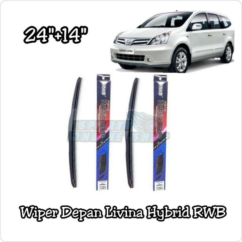 Wiper Depan Livina 24&quot;+14&quot; Hybrid Merk Rwb