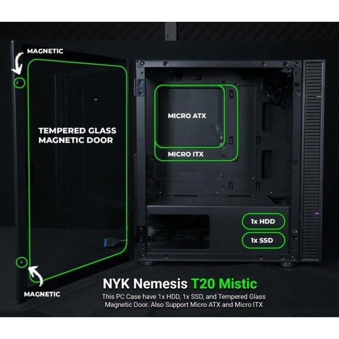 NYK Nemesis PC Case Gaming T20 Mistic PC Casing T20
