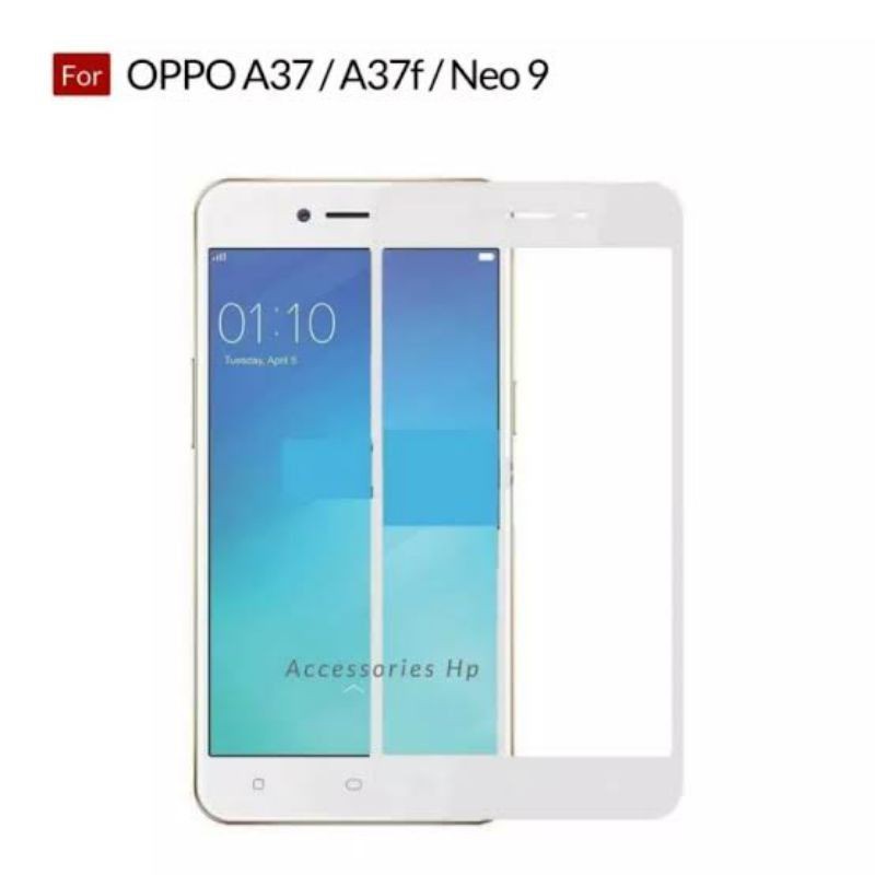 TAMPERED GLASS TG ANTI GORES OPPO A37 NEO 9 FULL LAYAR