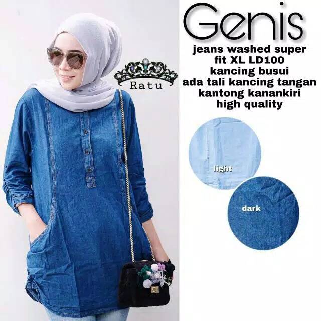 Tunik Jeans Linna Top Jumbo