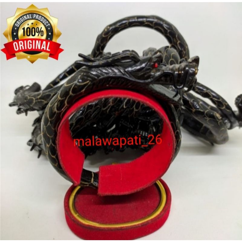 Gelang Akar Bahar Ukir Naga Hitam Jumbo Super Asli 100% Original