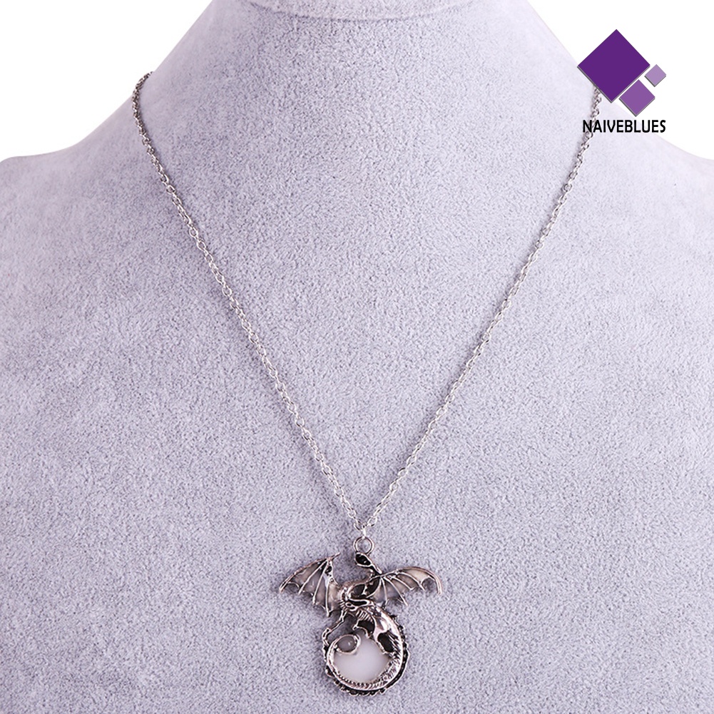 Kalung Rantai Liontin Glow In The Dark Gaya Vintage Untuk Sweater