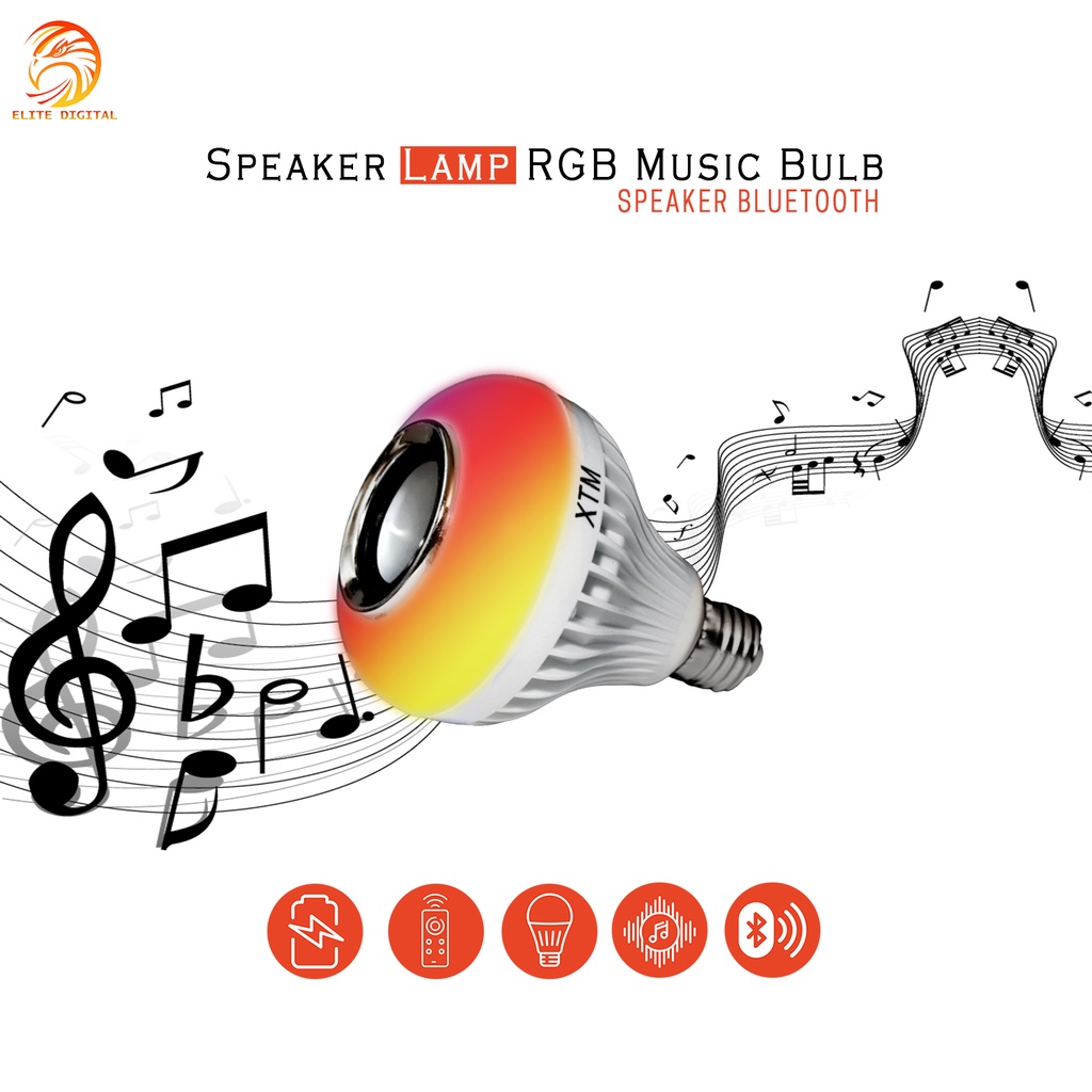 Speaker Lampu RGB Music Bulb Speaker Bluetooth